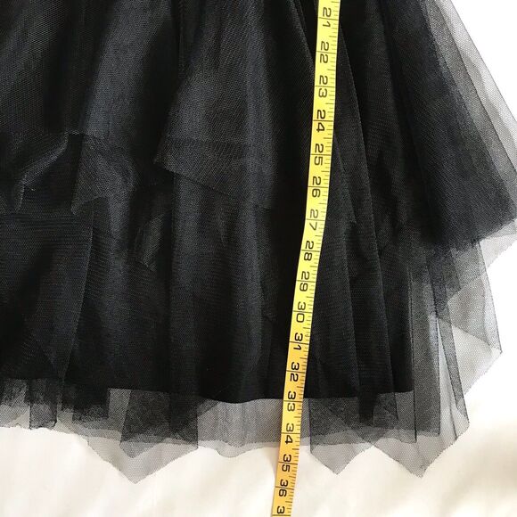HAILEY by ADRIANNA PAPELL Black Tulle Shimmer Prom Party Dress 5/6 Whimsygoth - Picture 8 of 11